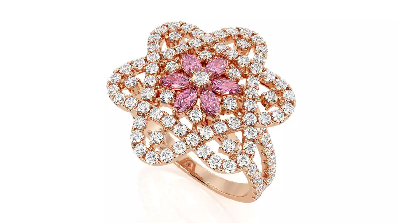 Ring  Flower of David  Ring R F 0027 3D print model_0