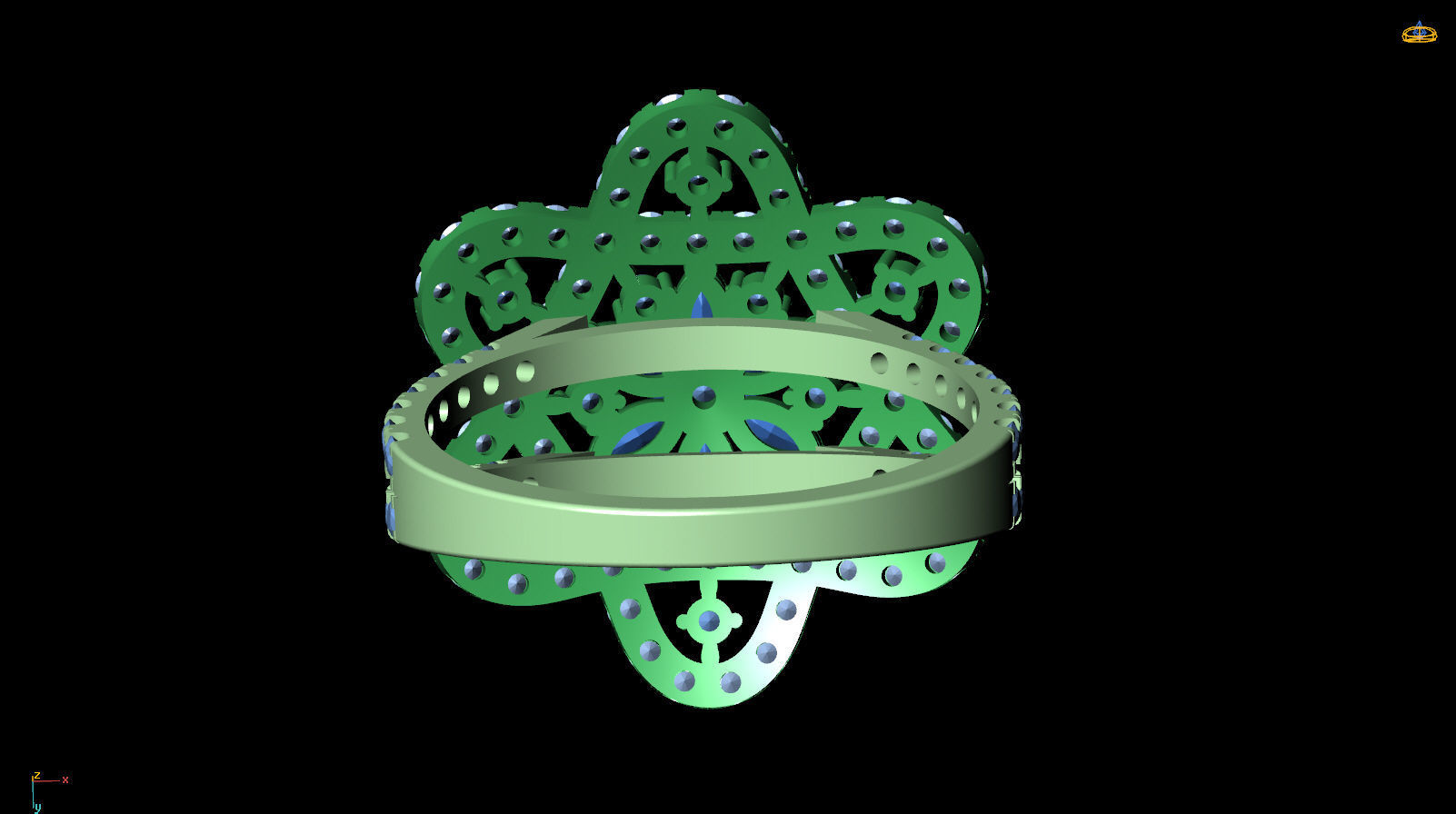 Ring  Flower of David  Ring R F 0027 3D print model_14