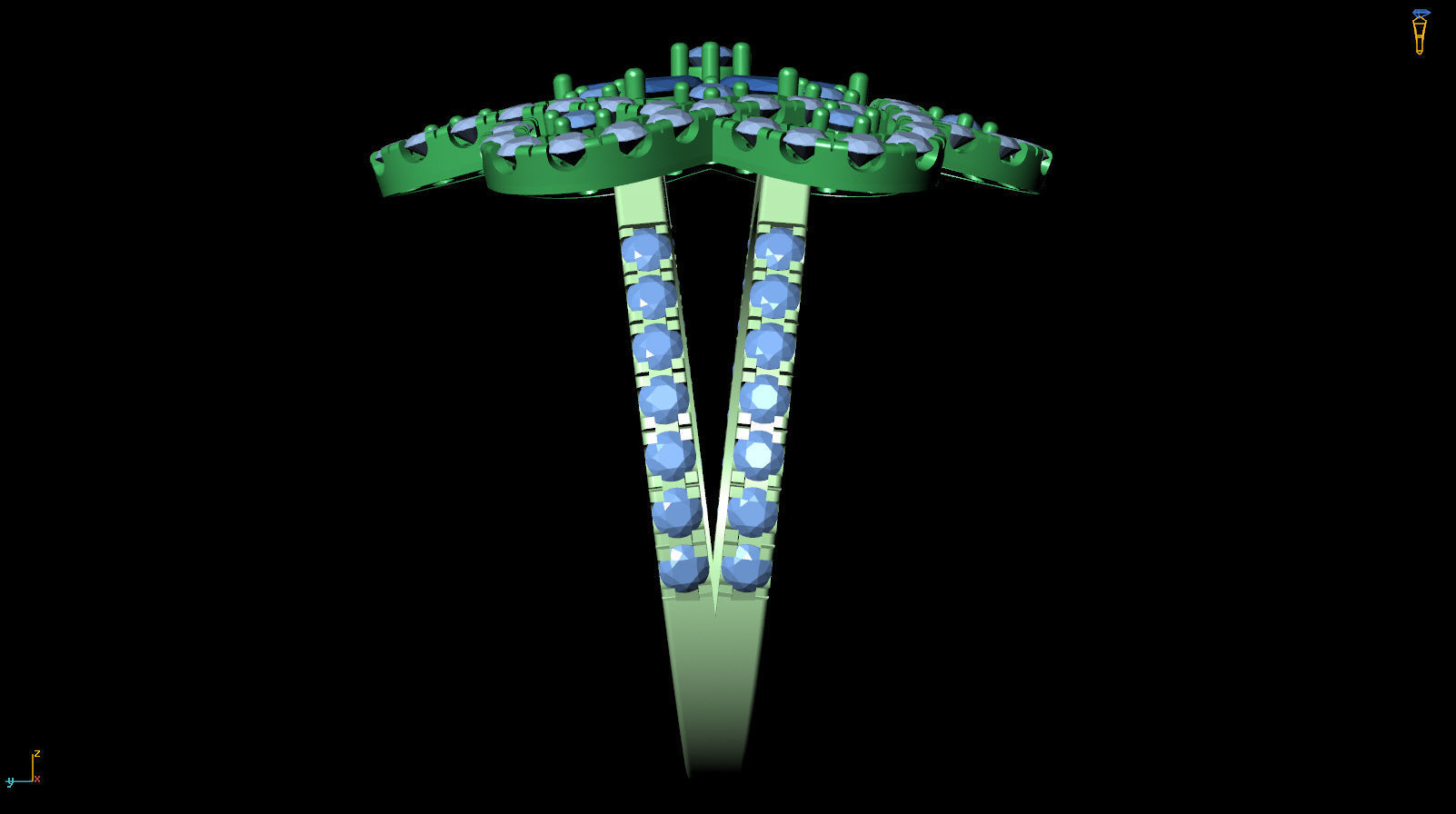 Ring  Flower of David  Ring R F 0027 3D print model_4