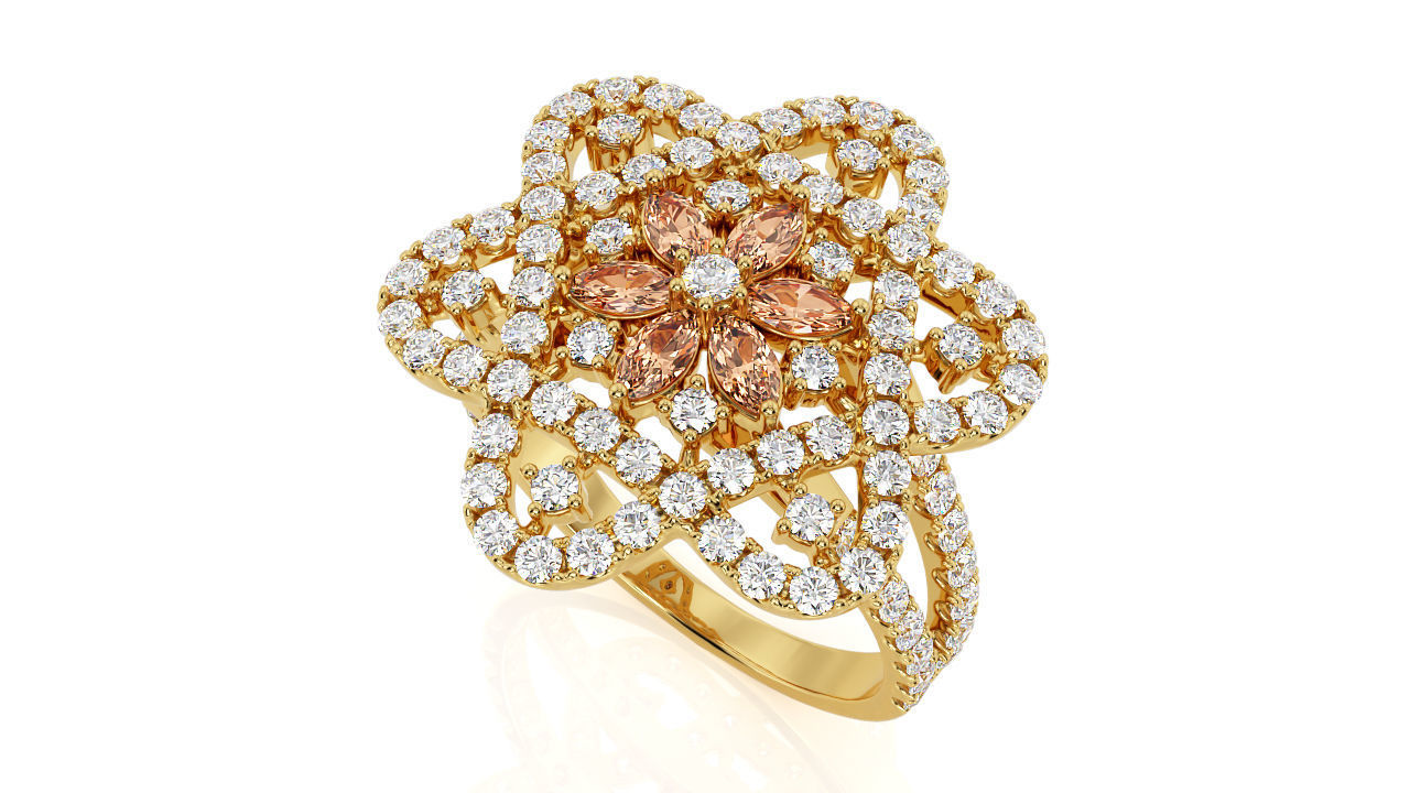 Ring  Flower of David  Ring R F 0027 3D print model_2