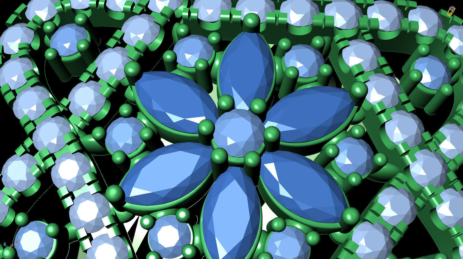 Ring  Flower of David  Ring R F 0027 3D print model_6