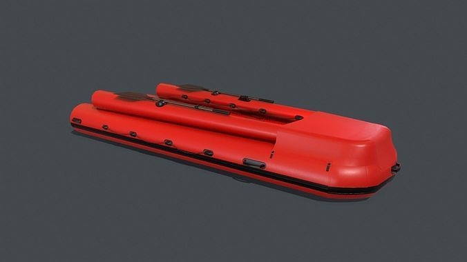 Inflatable boat PBR Low-poly 3D model
