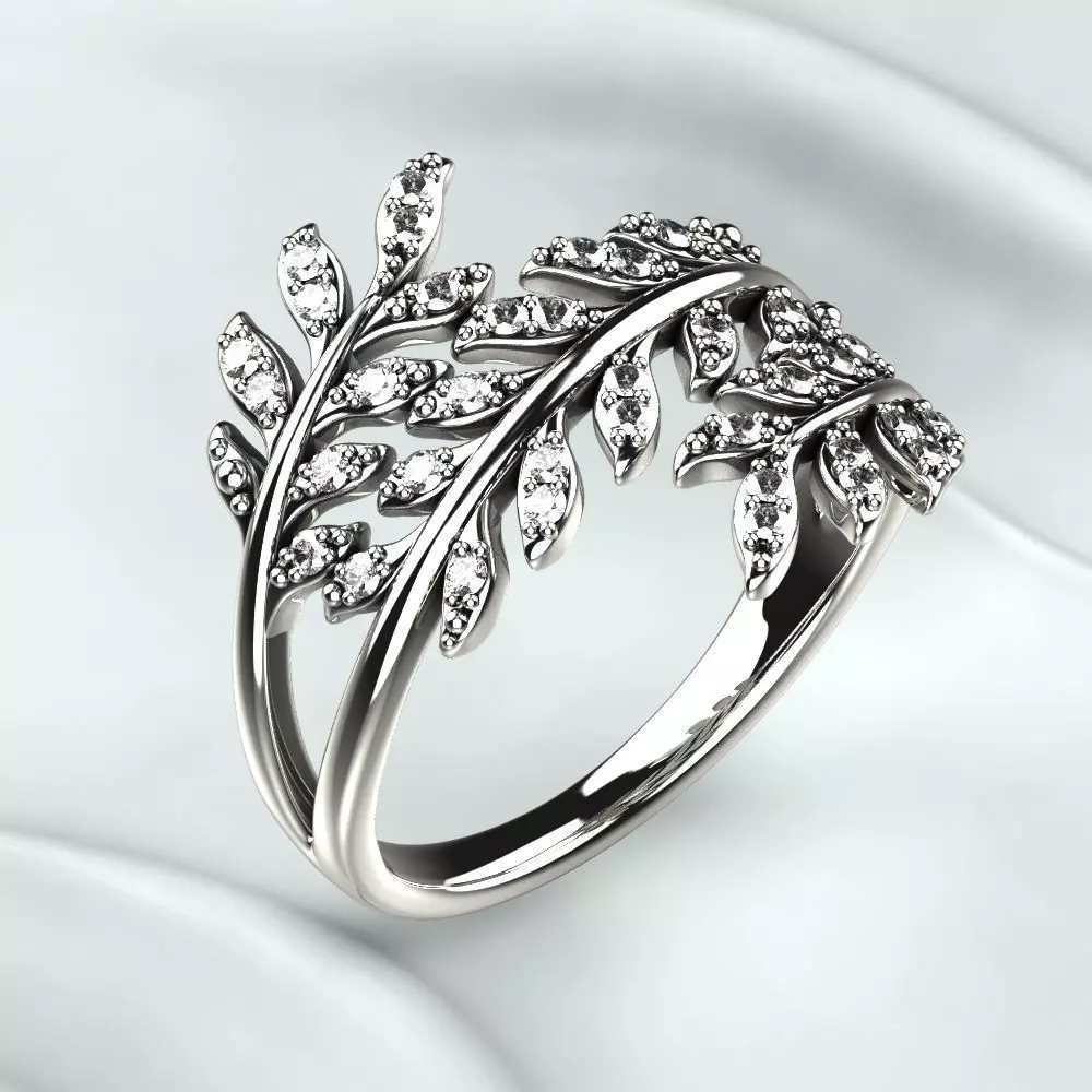 Branch Tree Gold Ring 3D print model_0