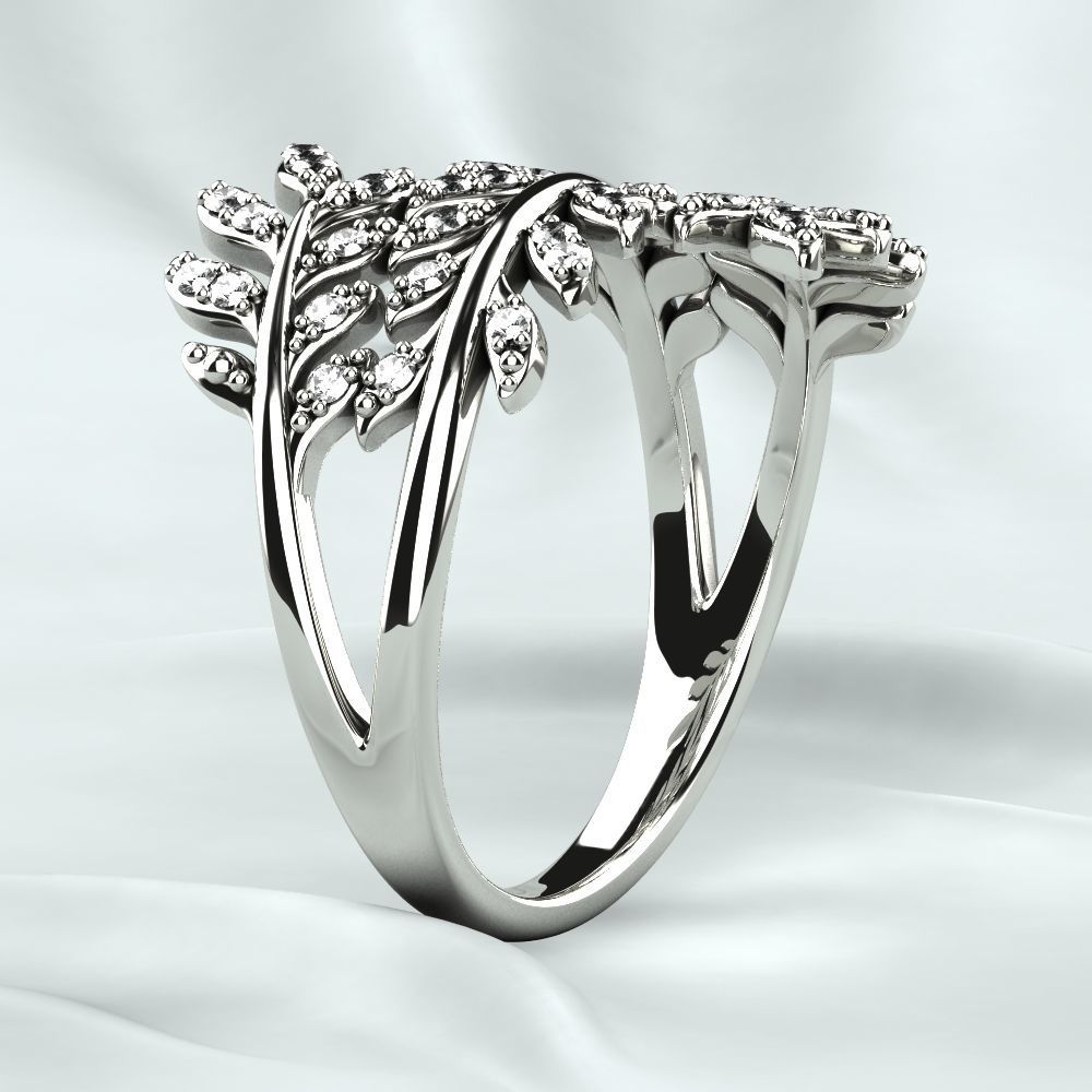 Branch Tree Gold Ring 3D print model_13