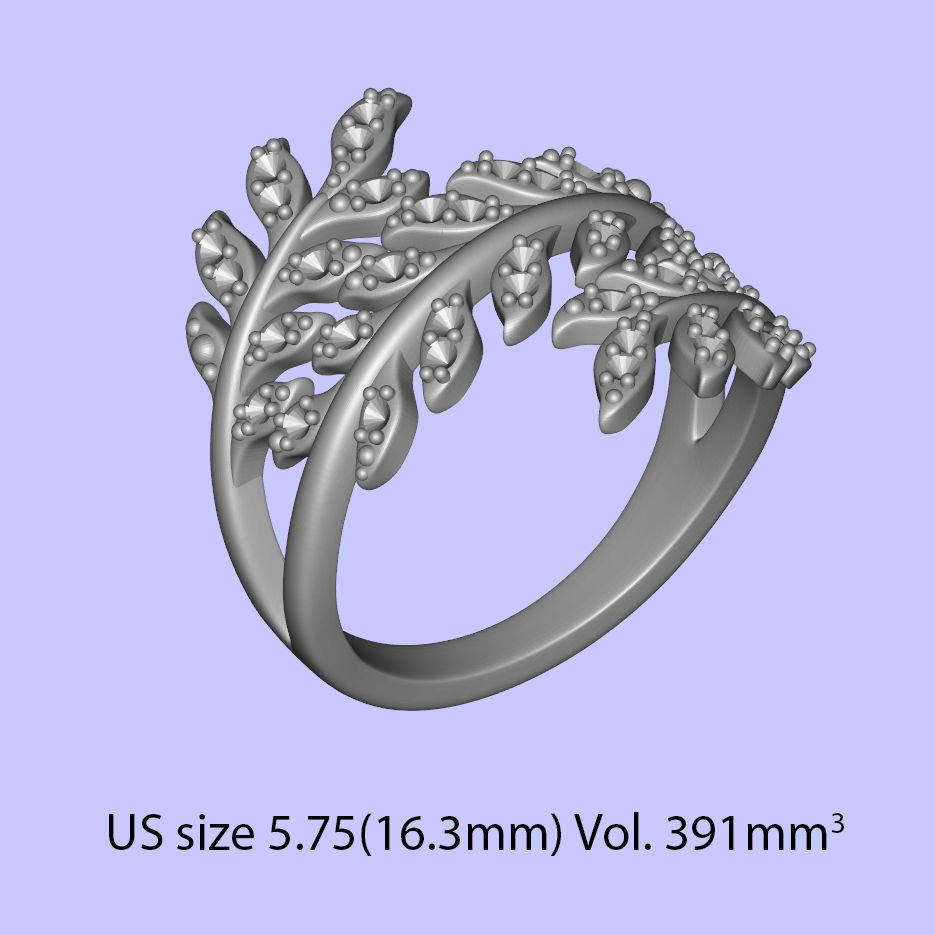 Branch Tree Gold Ring 3D print model_20