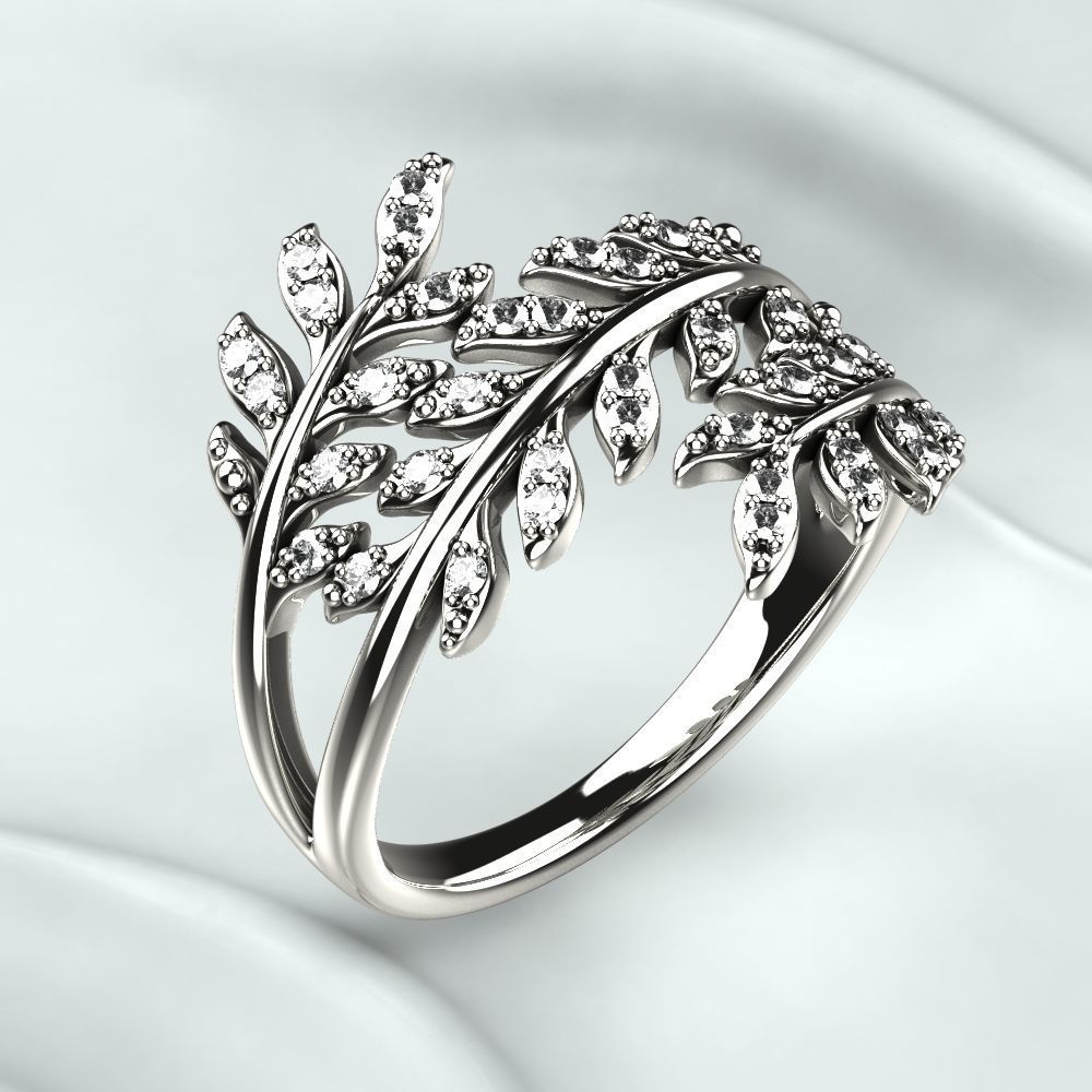 Branch Tree Gold Ring 3D print model_1