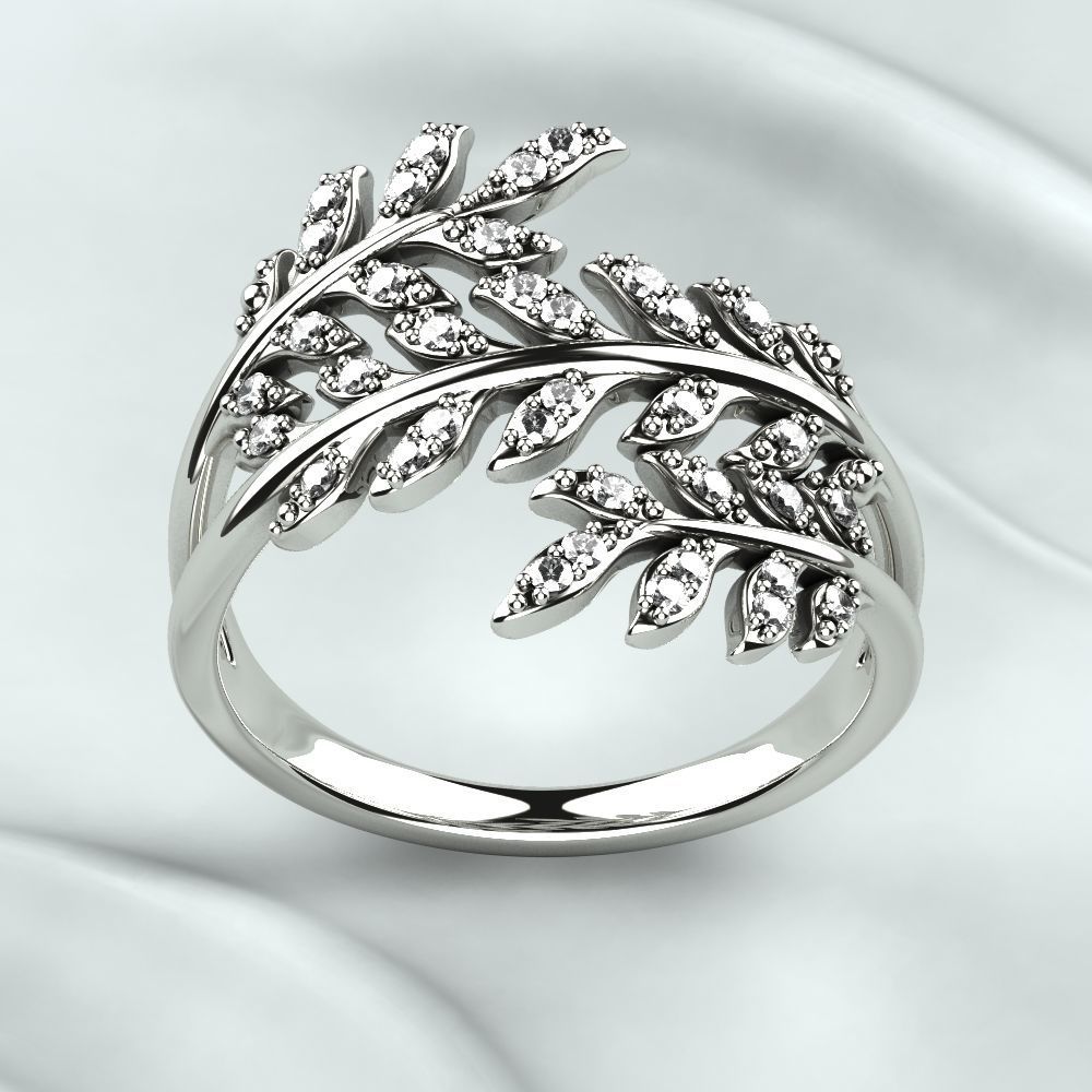 Branch Tree Gold Ring 3D print model_10