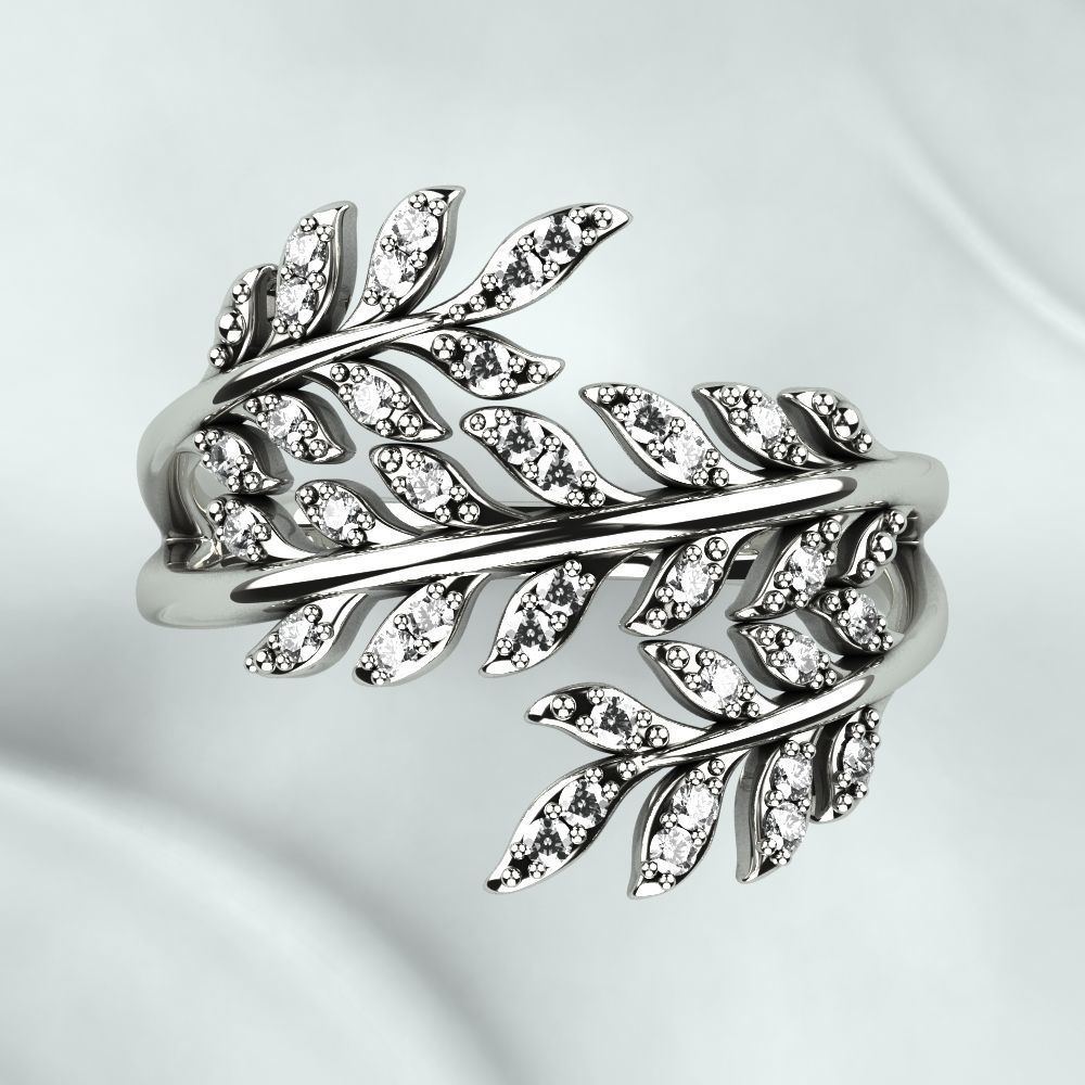 Branch Tree Gold Ring 3D print model_11