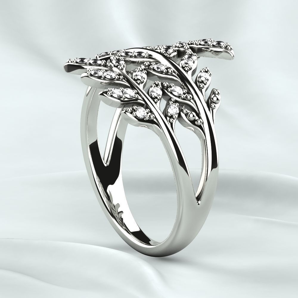 Branch Tree Gold Ring 3D print model_17