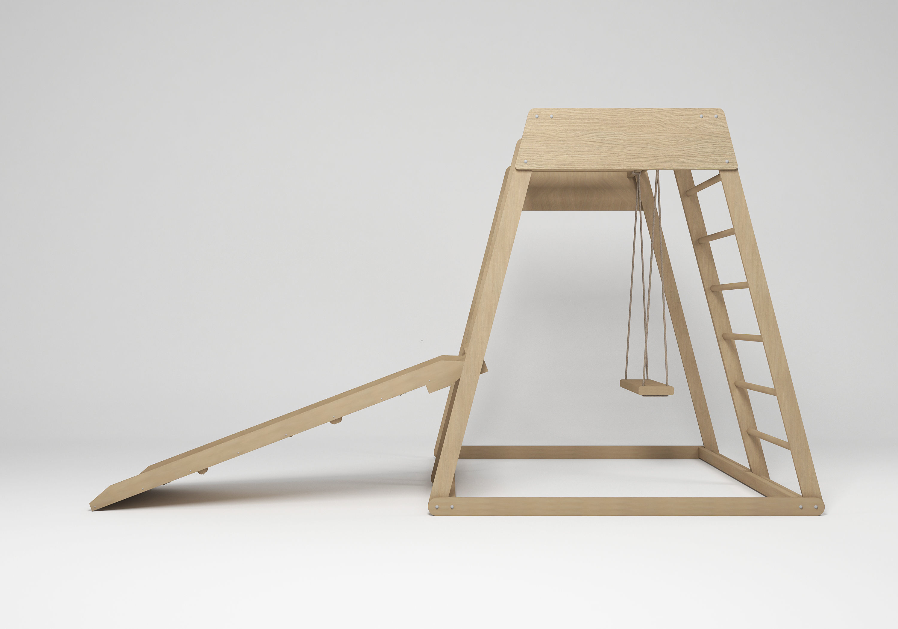 Children Indoor Climbing Swing Slide Combination 3D model_2