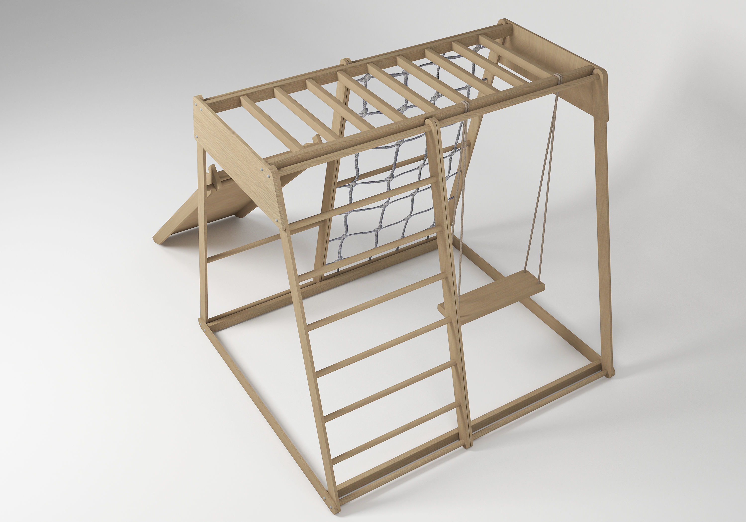 Children Indoor Climbing Swing Slide Combination 3D model_10