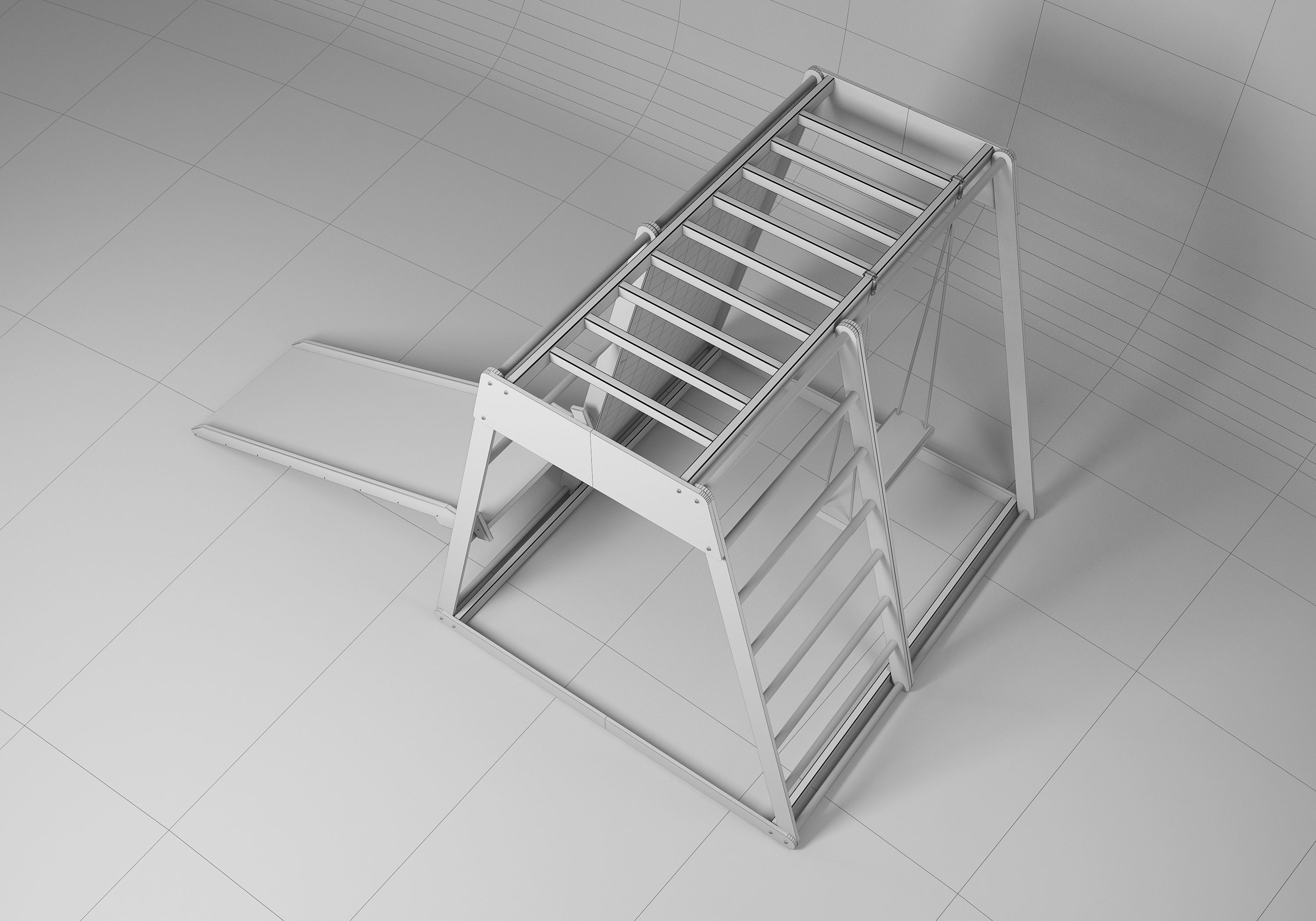 Children Indoor Climbing Swing Slide Combination 3D model_9