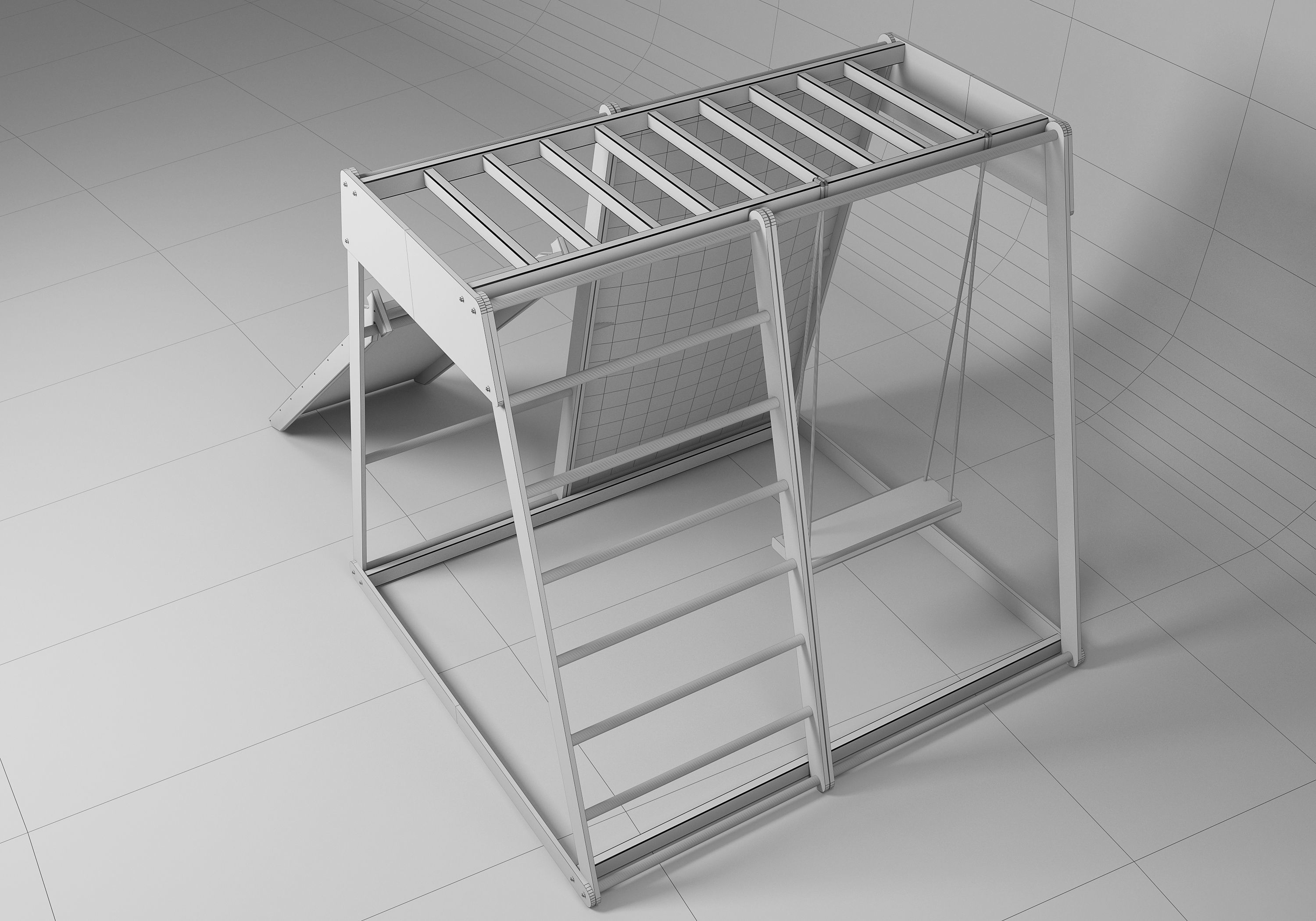 Children Indoor Climbing Swing Slide Combination 3D model_11