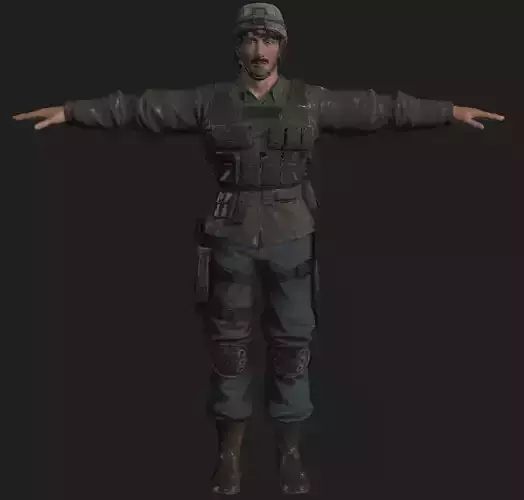 A Game Ready Highpoly Military Character Free 3D model