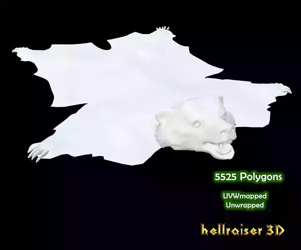 Bear Rug Low-poly 3D model