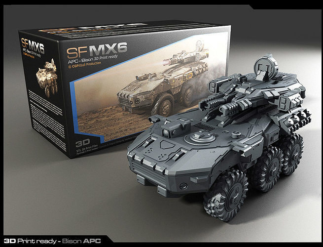 MX6-APC 3D Print cnxg armored vehicle 3D print model