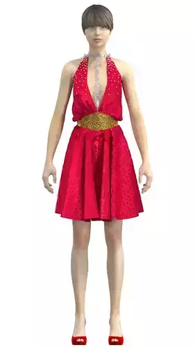 RED DRESS With Pearl 