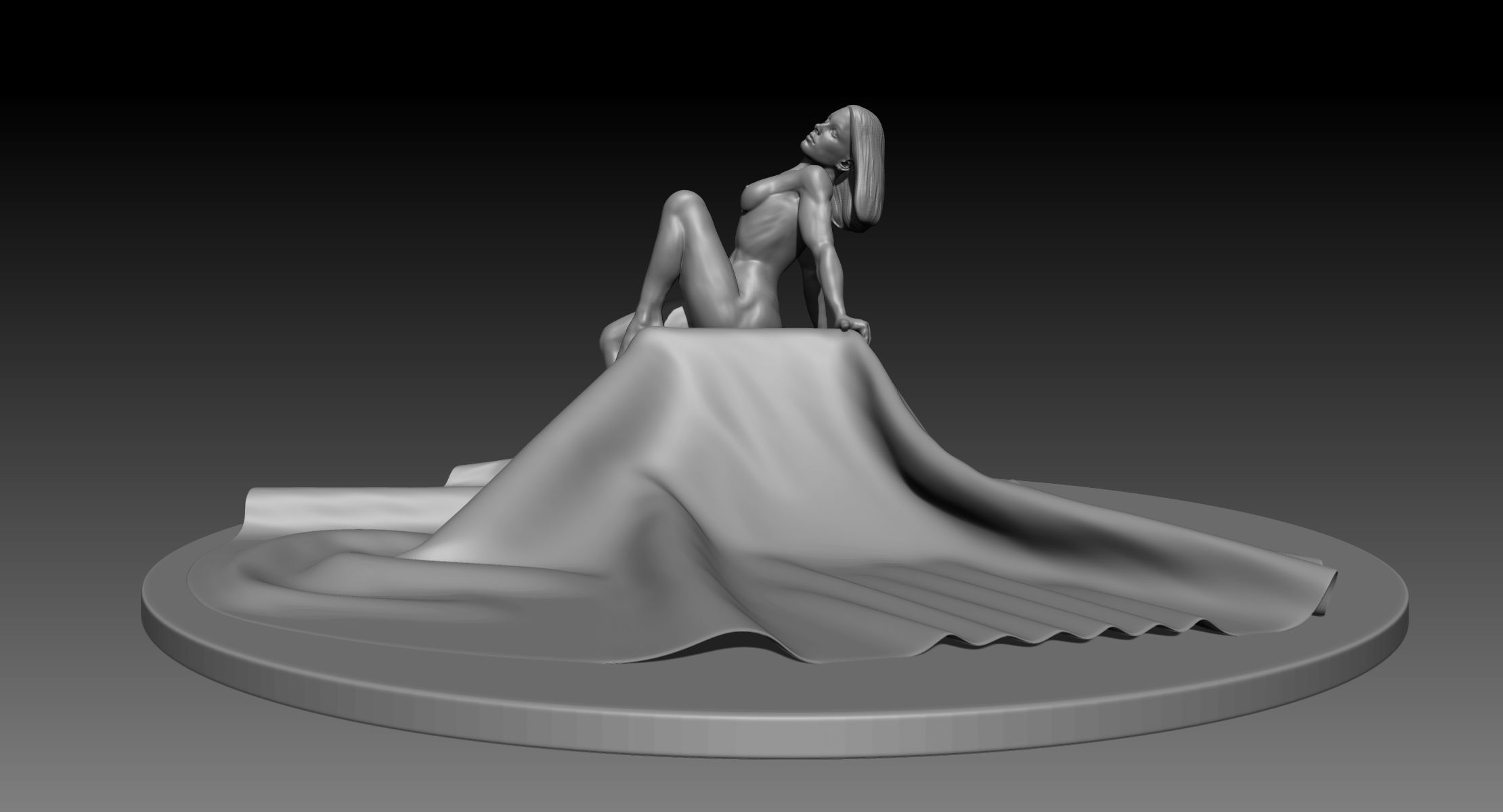 Nude Female Art Model 3D model_11