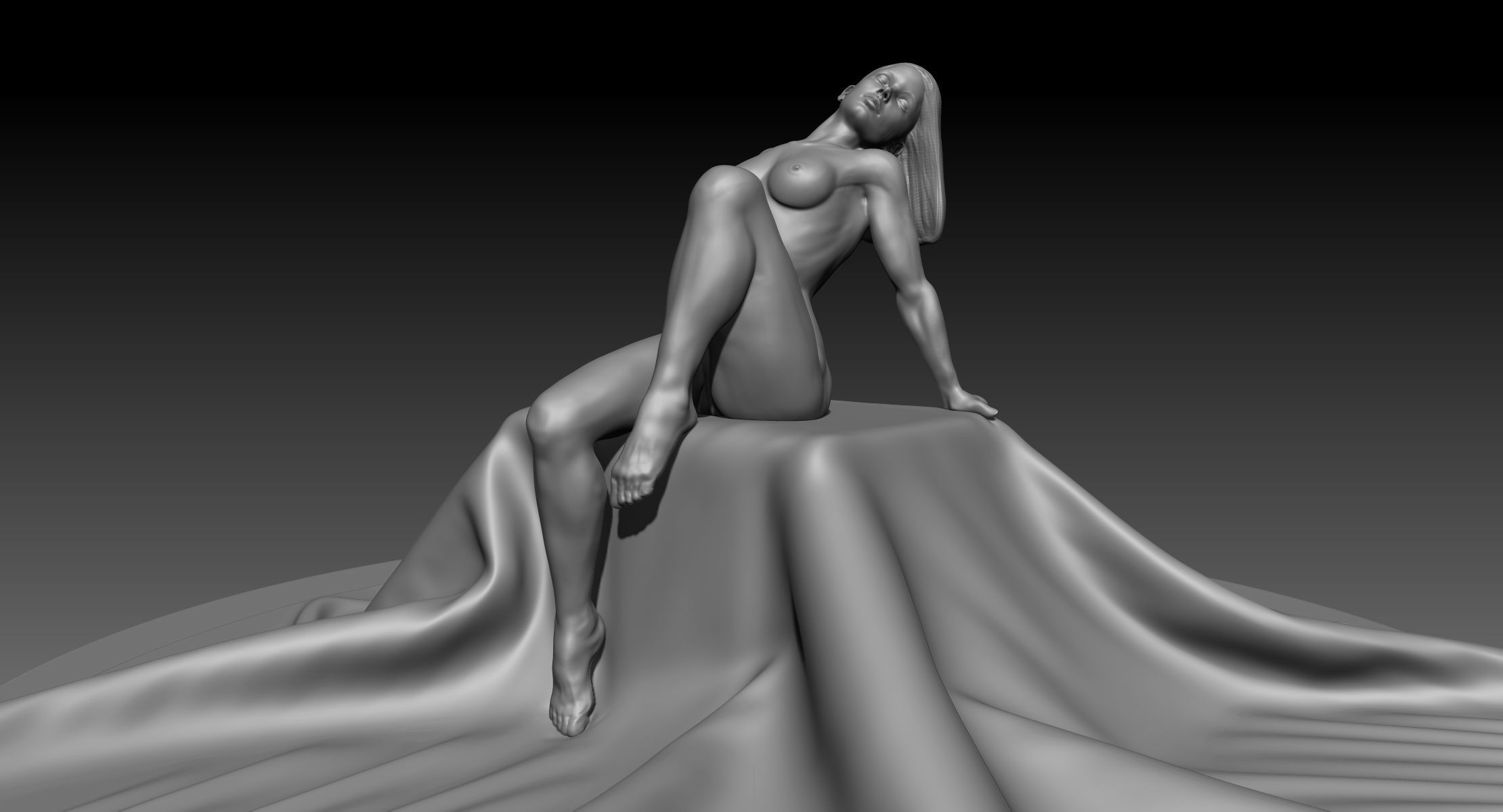 Nude Female Art Model 3D model_6