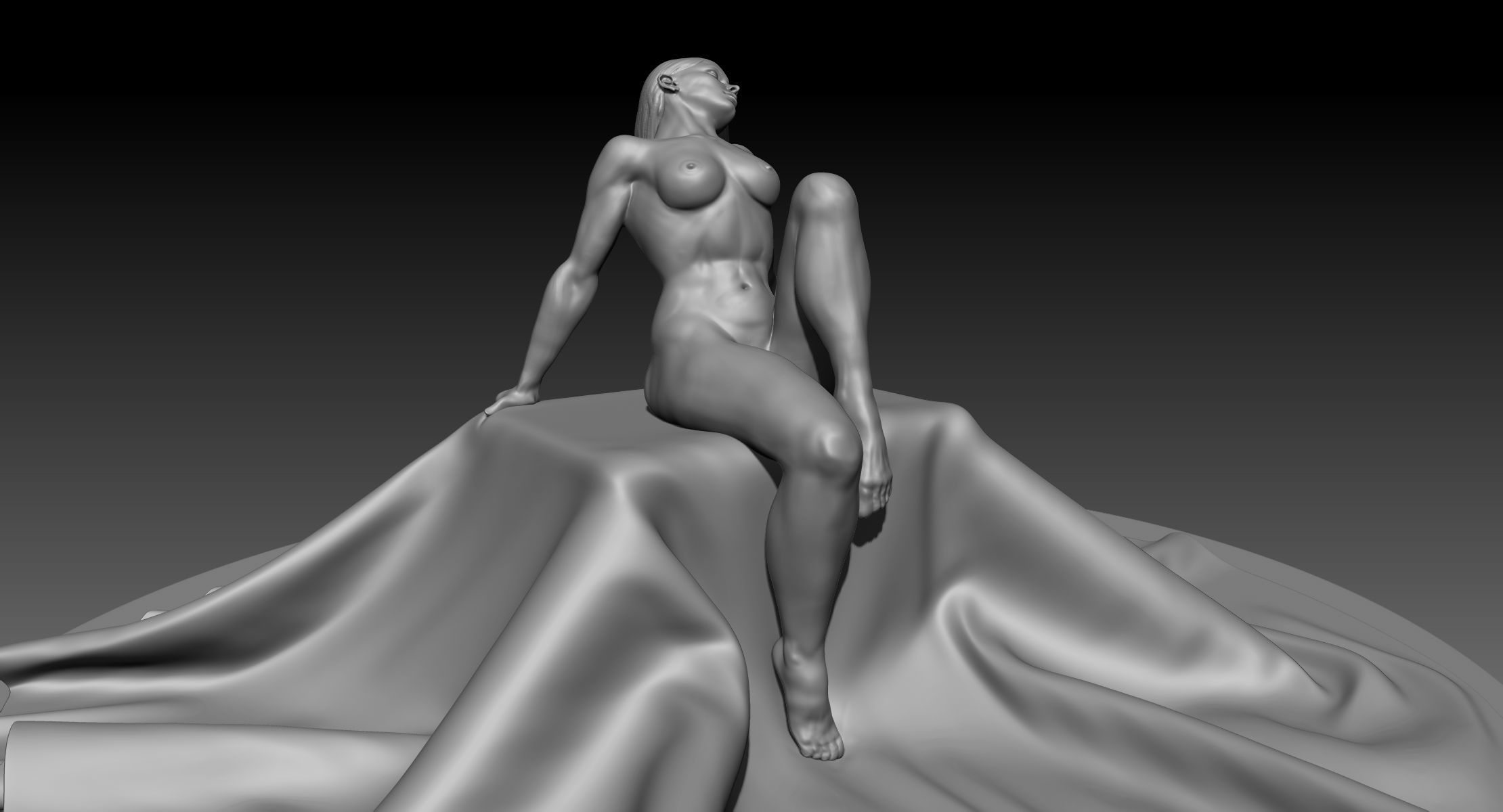 Nude Female Art Model 3D model_5