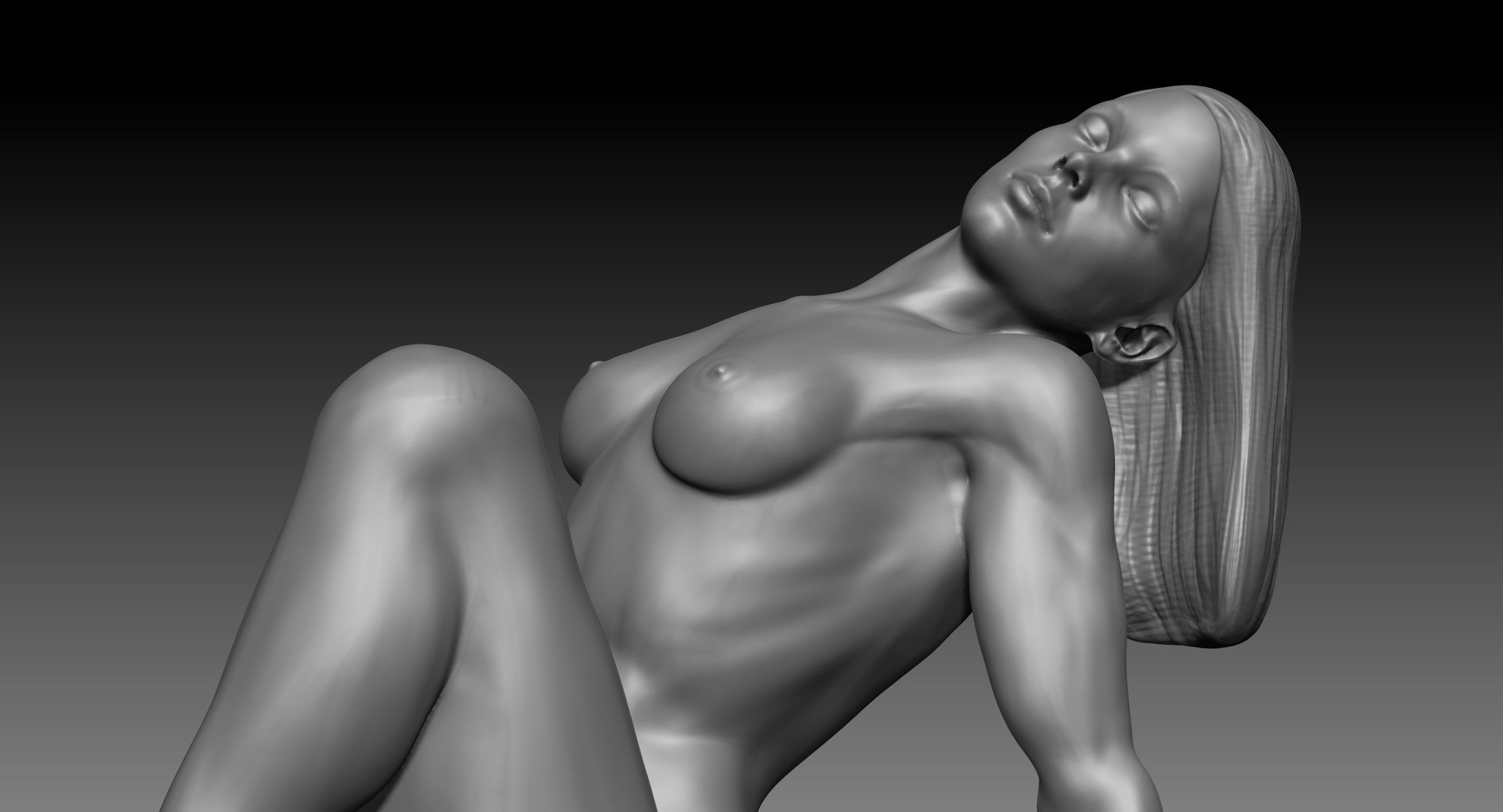 Nude Female Art Model 3D model_9