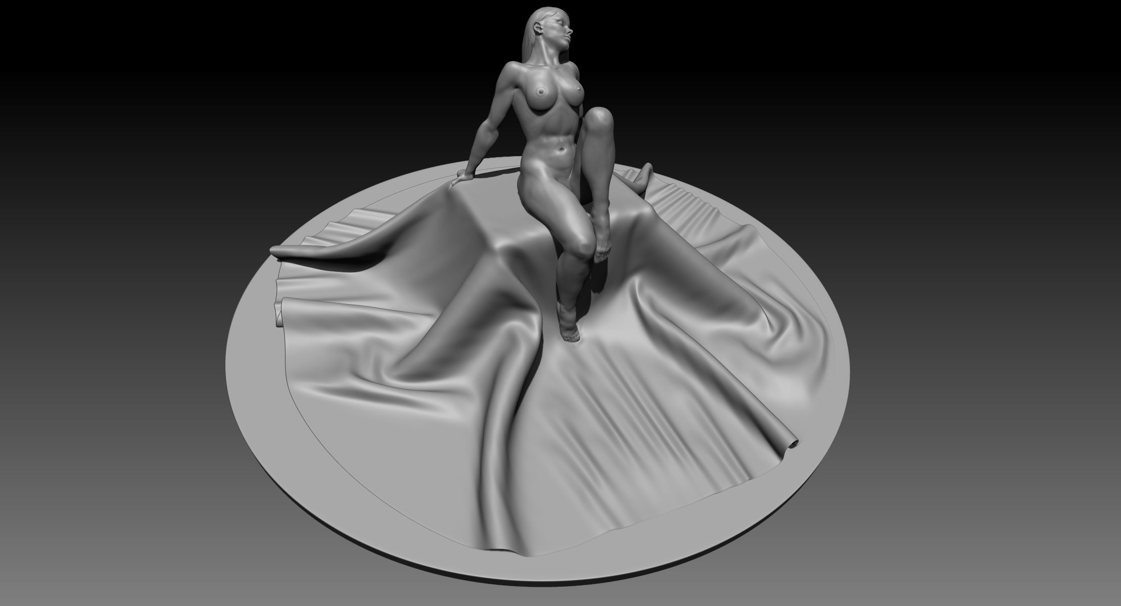 Nude Female Art Model 3D model_10