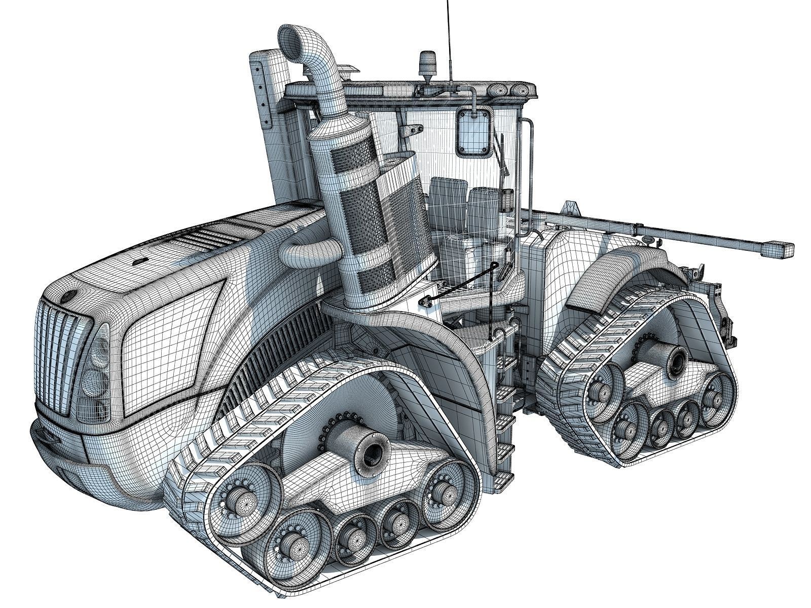 Track Tractor New Holland 3D model_14