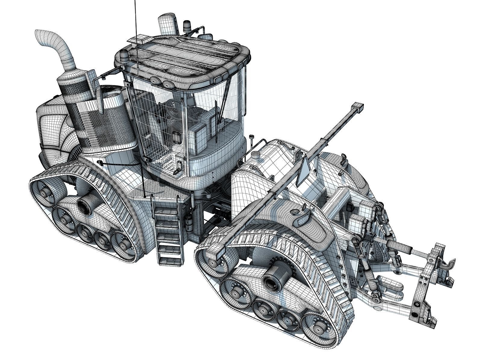 Track Tractor New Holland 3D model_16