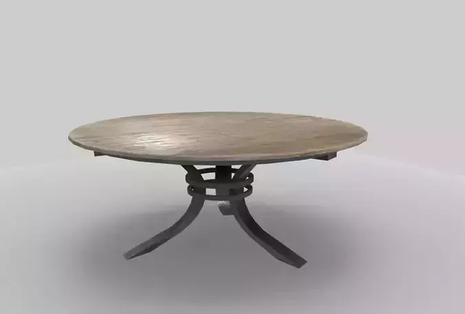 Round Wood Table PBR