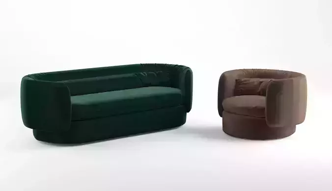 Group sofa and armchair