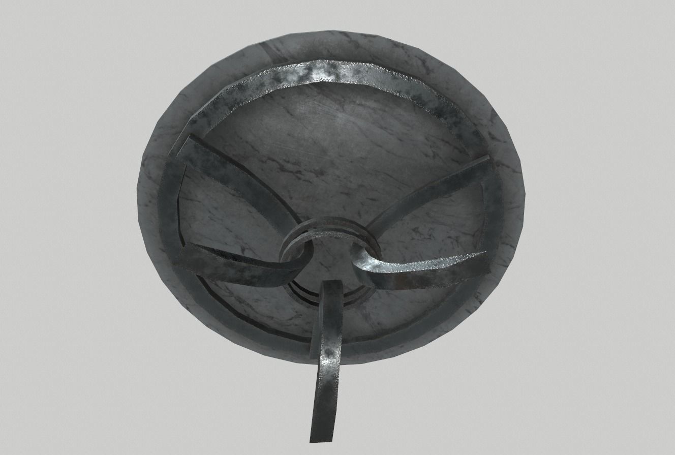 Round Marble Table 2 PBR Low-poly 3D model_2