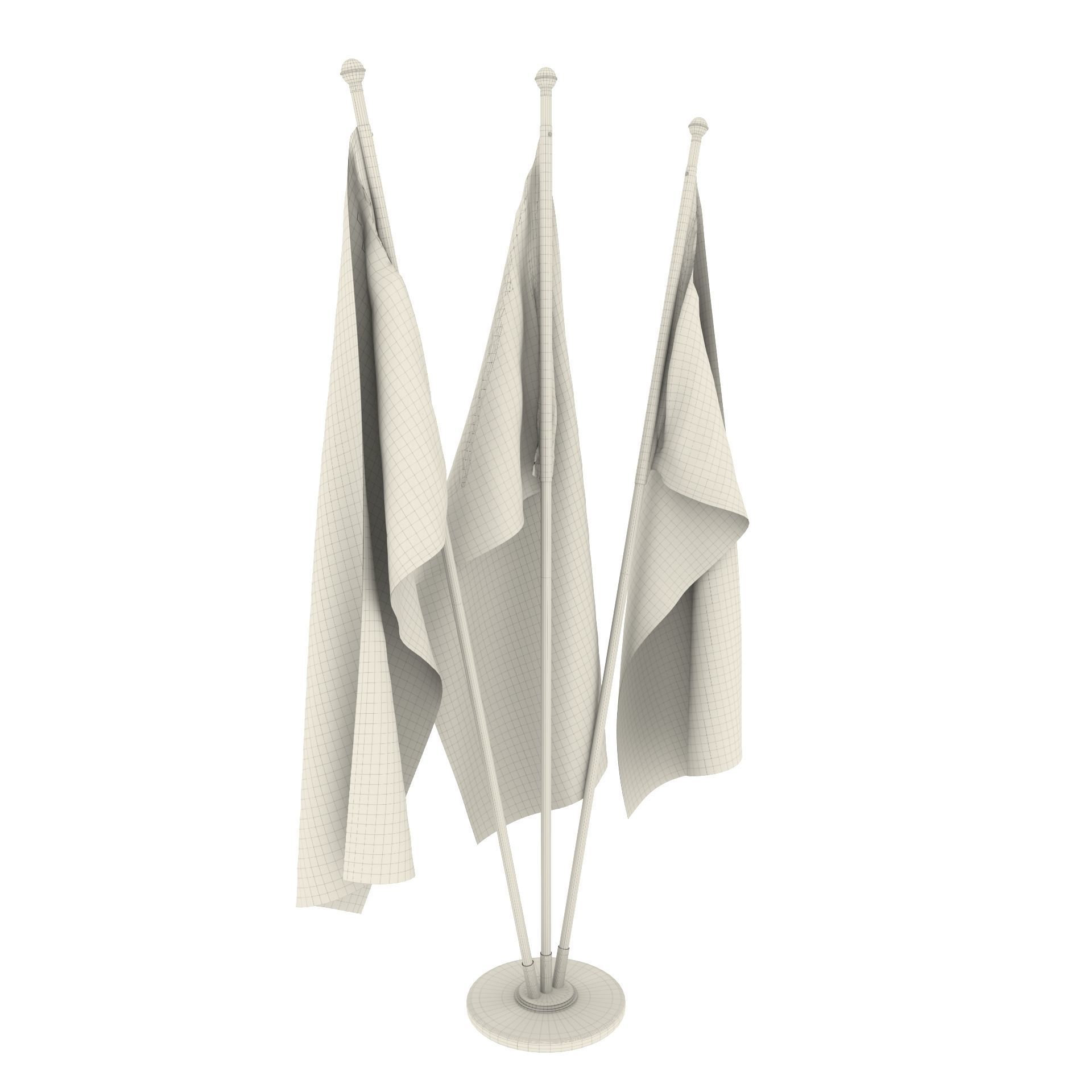 Burkina Faso Flag Pack 3D model_4