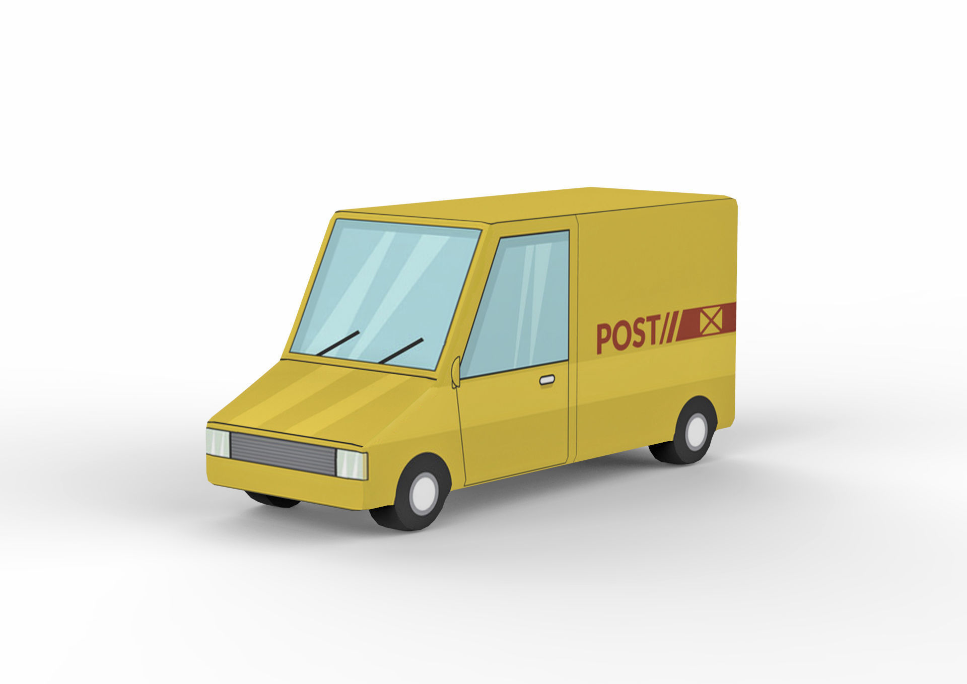 3D model Mail truck gameready CGTrader