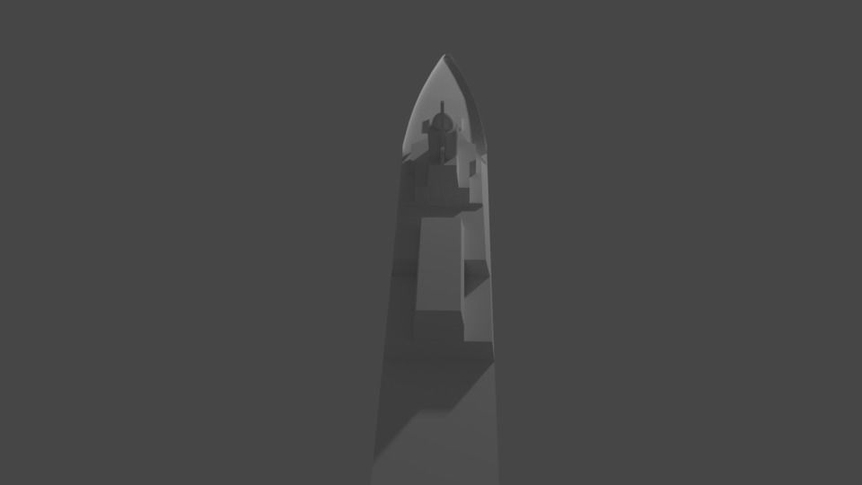 Warship military ship 3D print model_3