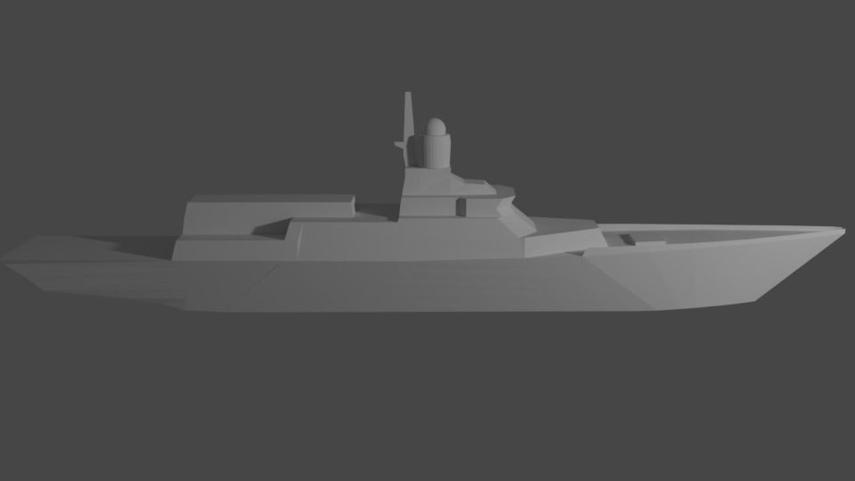 Warship military ship 3D print model_1