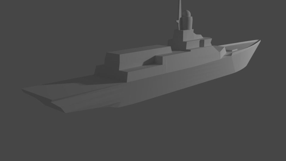 Warship military ship 3D print model_2
