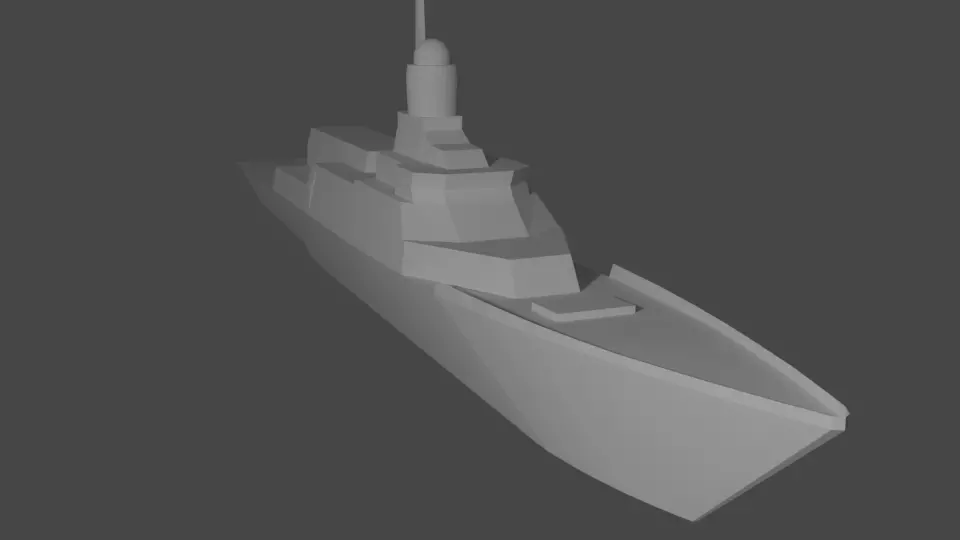 Warship military ship 3D print model_0
