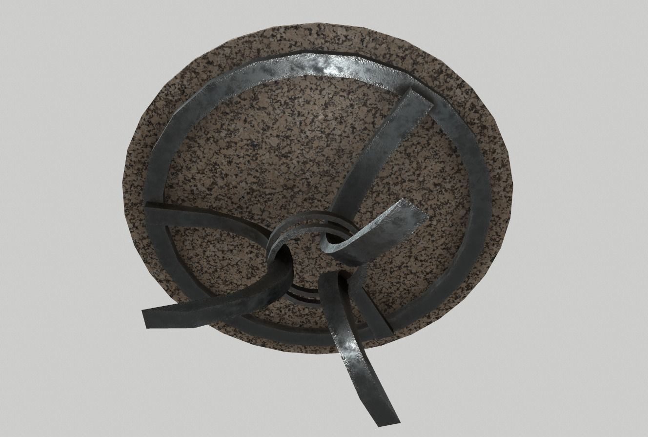 Round Marble Table 5 PBR Low-poly 3D model_3