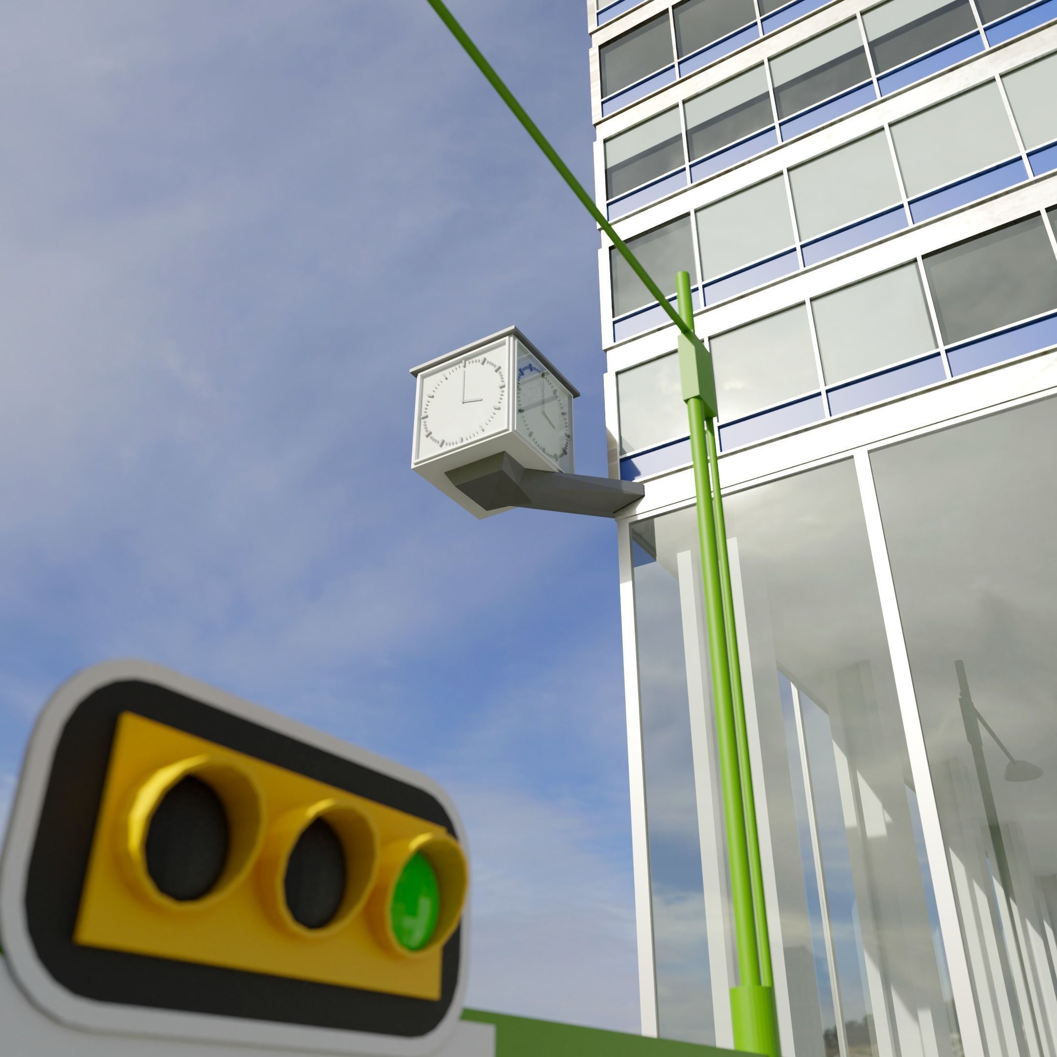 Torre Latinoamericana Low-poly 3D model_8