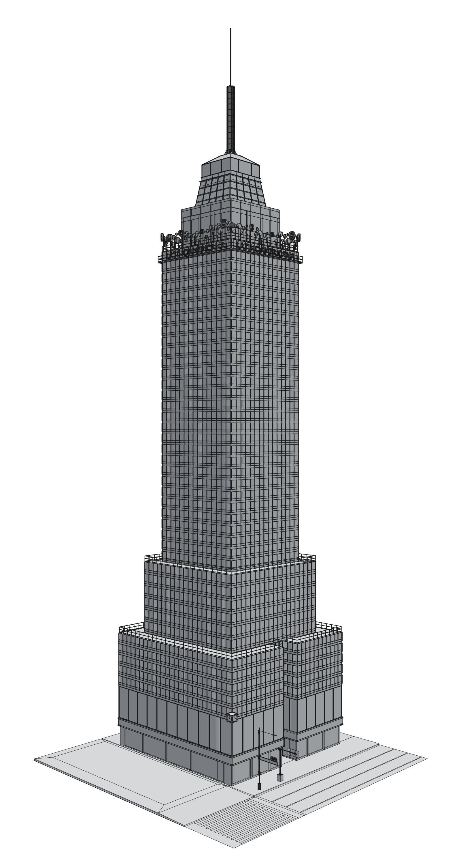 Torre Latinoamericana Low-poly 3D model_10