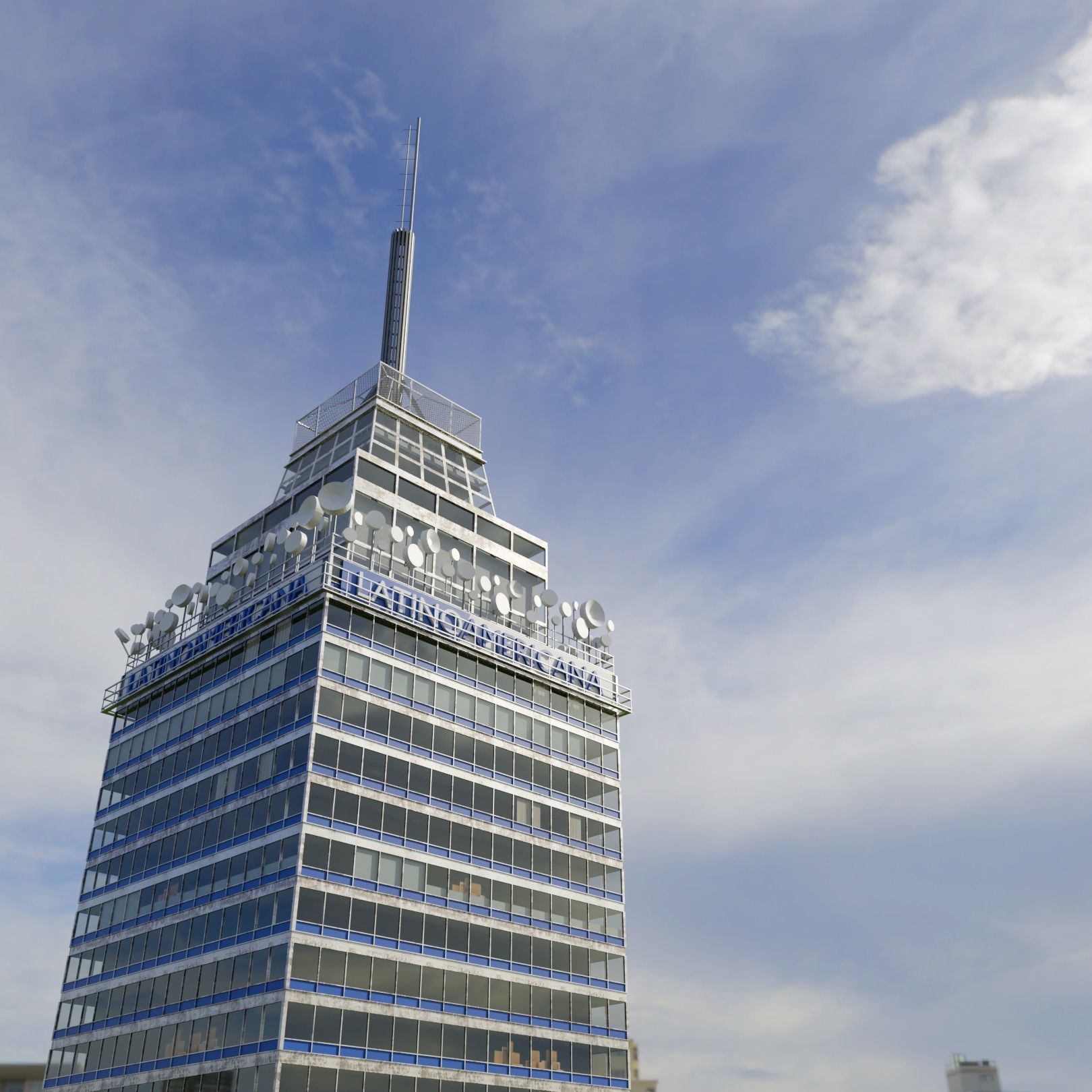Torre Latinoamericana Low-poly 3D model_7