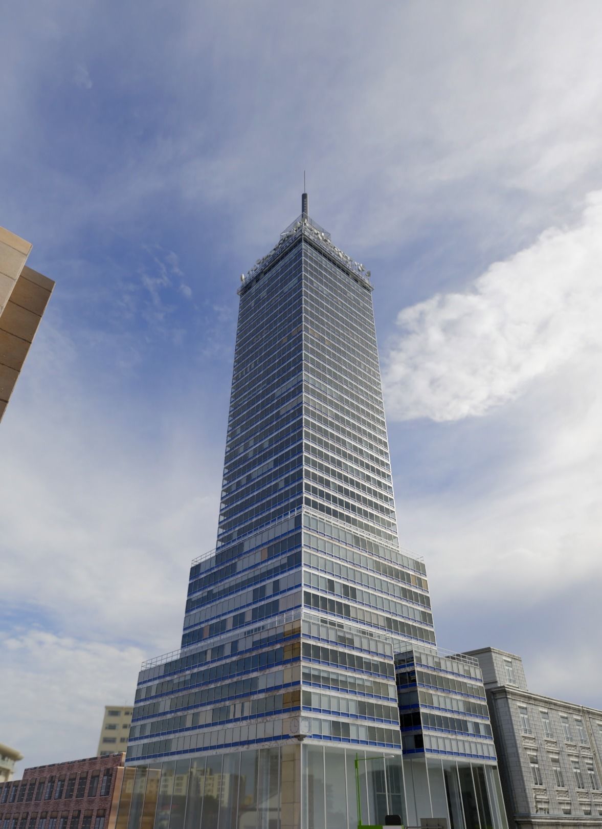 Torre Latinoamericana Low-poly 3D model_5
