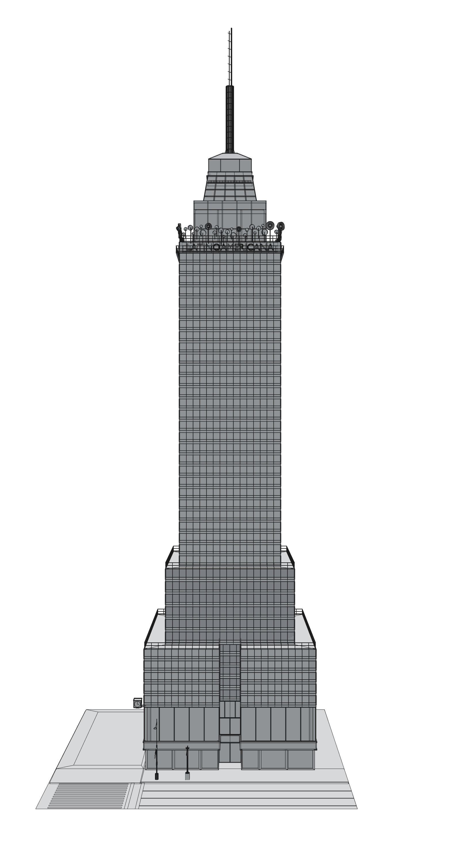 Torre Latinoamericana Low-poly 3D model_9
