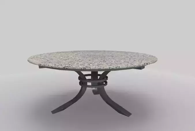 Round Marble Table 6 PBR
