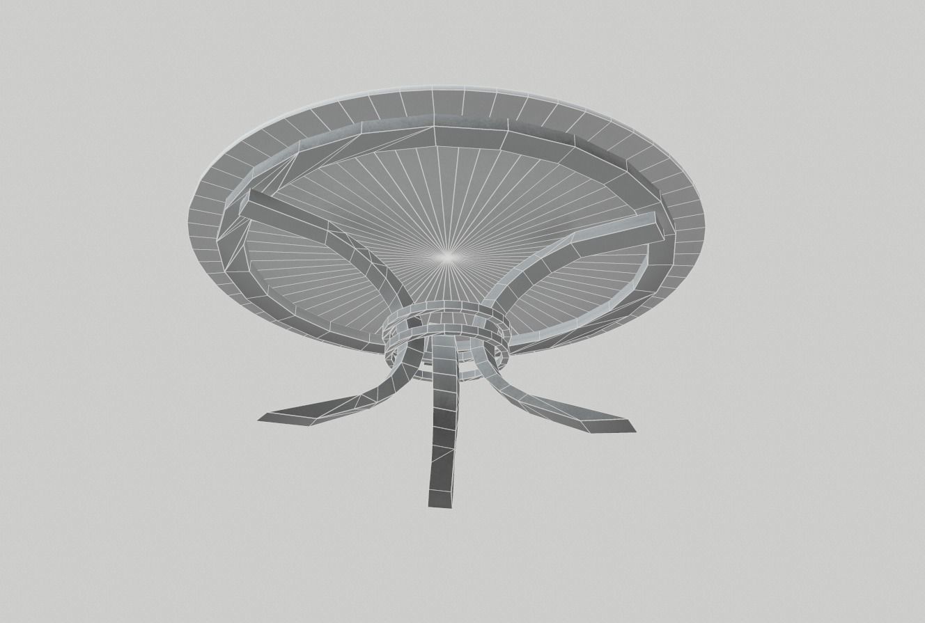 Round Marble Table 6 PBR Low-poly 3D model_4