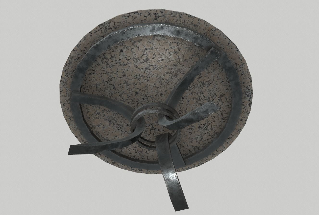 Round Marble Table 6 PBR Low-poly 3D model_3