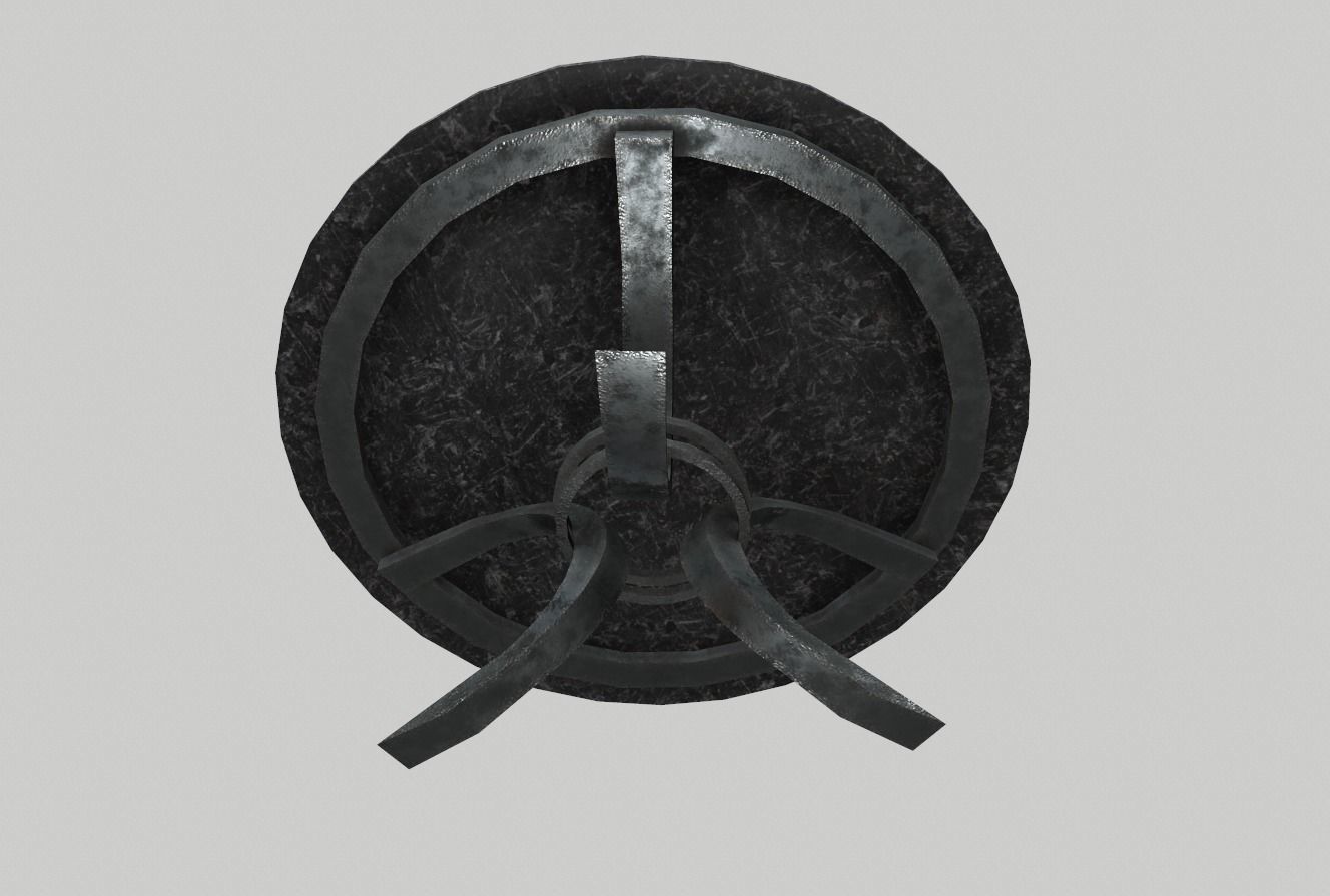 Round Marble Table 7 PBR Low-poly 3D model_3