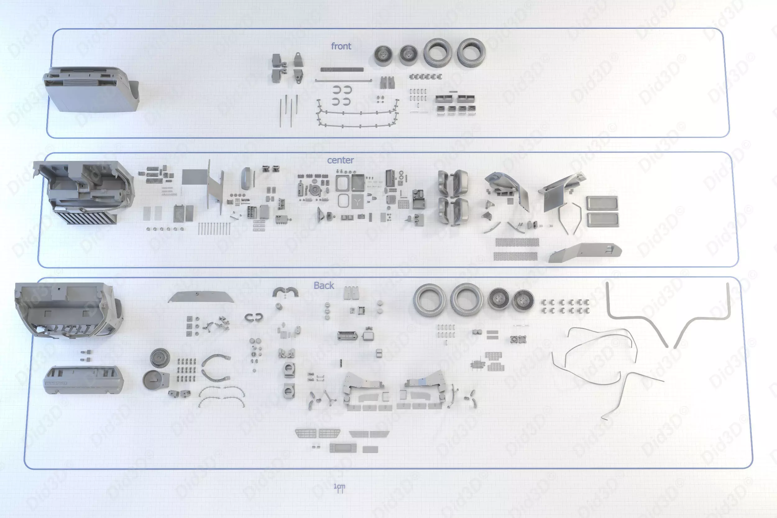 DELOREAN HQ Special 3Dprint design 1-8 Scale 530mm 3D print model_20