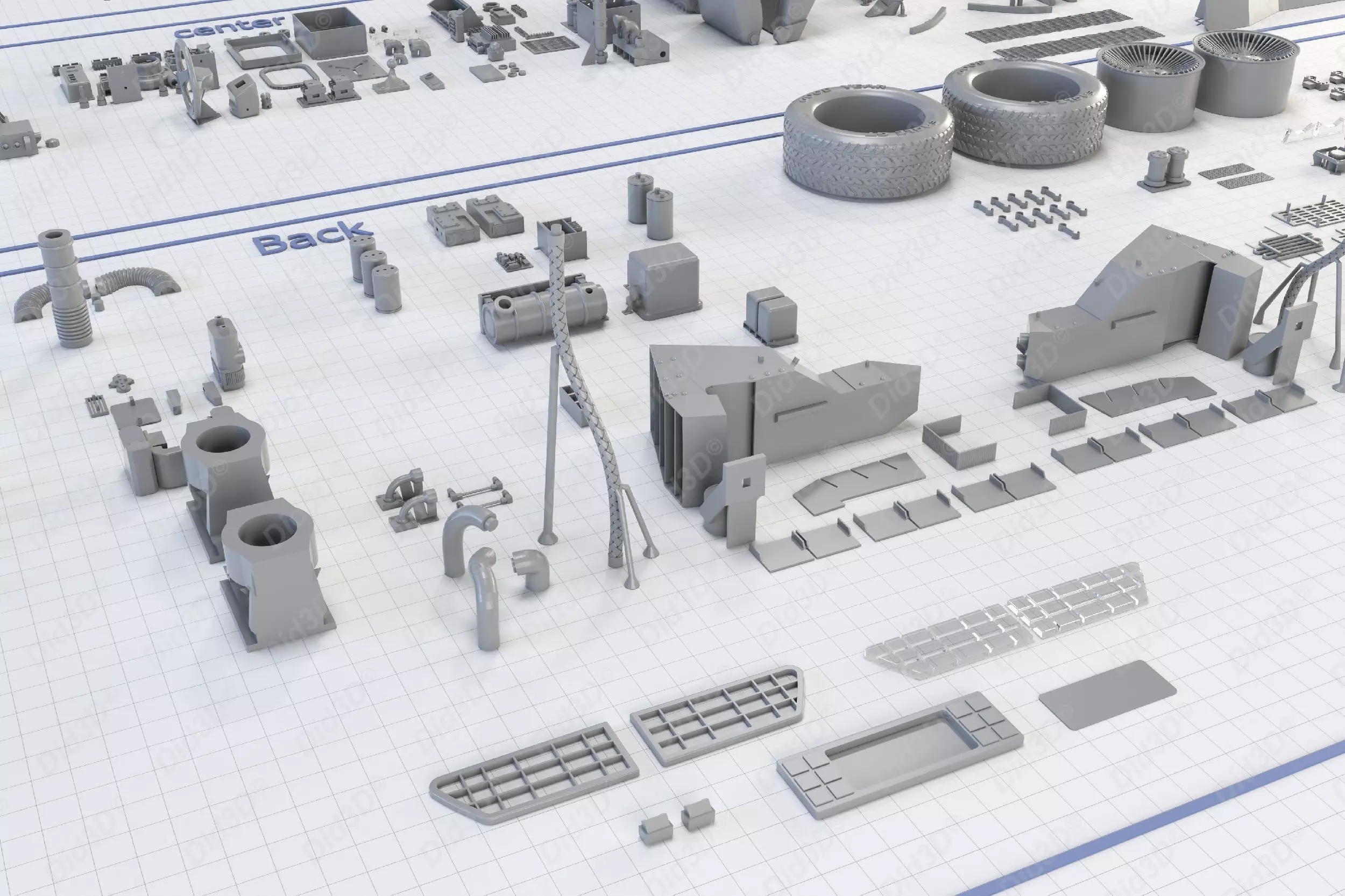 DELOREAN HQ Special 3Dprint design 1-8 Scale 530mm 3D print model_25