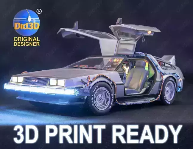 DELOREAN HQ Special 3Dprint design 1-8 Scale 530mm 3D print model